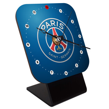 Paris Saint-Germain F.C., Quartz Wooden table clock with hands (10cm)