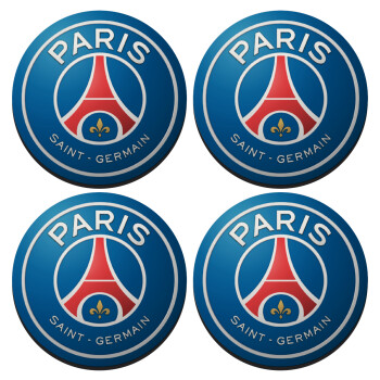 Paris Saint-Germain F.C., SET of 4 round wooden coasters (9cm)
