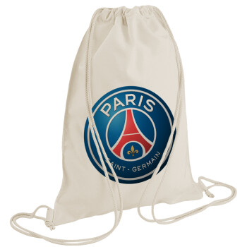 Paris Saint-Germain F.C., Backpack bag GYMBAG natural (28x40cm)