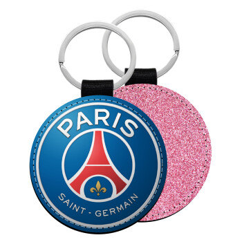 Paris Saint-Germain F.C., Μπρελόκ Δερματίνη, στρογγυλό ΡΟΖ (5cm)
