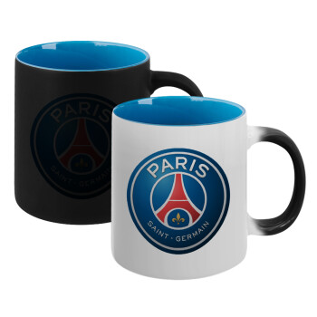 Paris Saint-Germain F.C., Κούπα Μαγική εσωτερικό μπλε, κεραμική 330ml που αλλάζει χρώμα με το ζεστό ρόφημα (1 τεμάχιο)