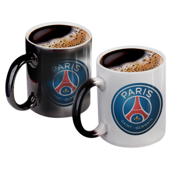 Paris Saint-Germain F.C., Color changing magic Mug, ceramic, 330ml when adding hot liquid inside, the black colour desappears (1 pcs)