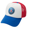 Adult Soft Trucker Hat with Red/Blue/White Mesh (POLYESTER, ADULT, UNISEX, ONE SIZE)