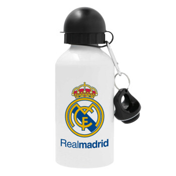 Real Madrid CF, Metal water bottle, White, aluminum 500ml