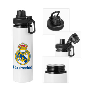 Real Madrid CF, Metal water bottle with safety cap, aluminum 850ml