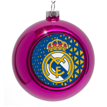 Real Madrid CF, Purple Christmas tree ornament bauble 8cm