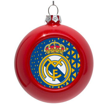 Real Madrid CF, Red Christmas tree ornament bauble 8cm