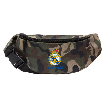 Real Madrid CF, Unisex waist bag (banana) in Jungle camouflage color with 2 pockets