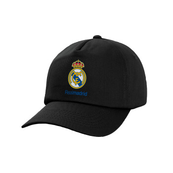 Real Madrid CF, Adult Baseball Cap, 100% Cotton, Black (COTTON, ADULT, UNISEX, ONE SIZE)