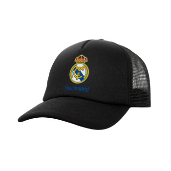 Real Madrid CF, Καπέλο Ενηλίκων Soft Trucker με Δίχτυ Μαύρο (POLYESTER, ΕΝΗΛΙΚΩΝ, UNISEX, ONE SIZE)