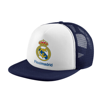 Real Madrid CF, Καπέλο παιδικό Soft Trucker με Δίχτυ ΜΠΛΕ ΣΚΟΥΡΟ/ΛΕΥΚΟ (POLYESTER, ΠΑΙΔΙΚΟ, ONE SIZE)