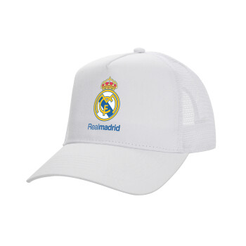 Real Madrid CF, Καπέλο Ενηλίκων Structured Trucker, με Δίχτυ, ΛΕΥΚΟ (100% ΒΑΜΒΑΚΕΡΟ, ΕΝΗΛΙΚΩΝ, UNISEX, ONE SIZE)