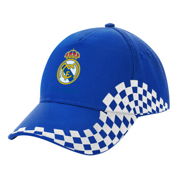 Real Madrid CF, Καπέλο Ενηλίκων Ultimate ΜΠΛΕ RACING, (100% ΒΑΜΒΑΚΕΡΟ DRILL, ΕΝΗΛΙΚΩΝ, UNISEX, ONE SIZE)