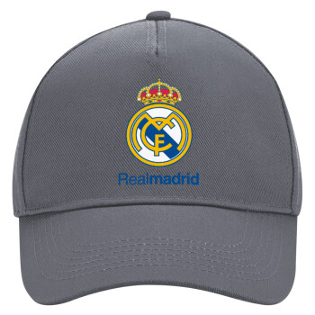 Real Madrid CF, Καπέλο Ενηλίκων Ultimate Γκρι, (100% ΒΑΜΒΑΚΕΡΟ DRILL, ΕΝΗΛΙΚΩΝ, UNISEX, ONE SIZE)