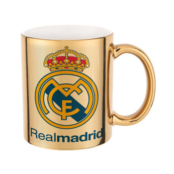 Real Madrid CF, Mug ceramic, gold mirror, 330ml