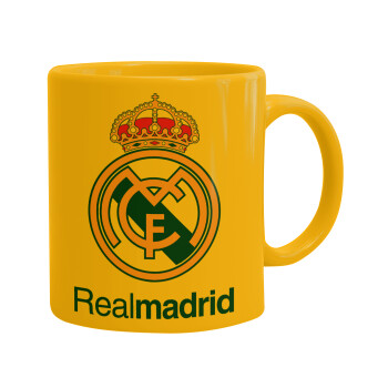 Real Madrid CF, Κούπα, κεραμική κίτρινη, 330ml