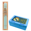 Easter Set, children's snack container BLUE & Easter aromatic flat candle (30cm) (TURQUOISE)