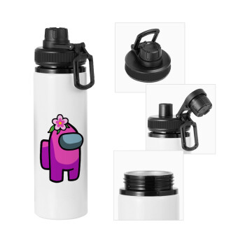 Among US girl, Metal water bottle with safety cap, aluminum 850ml