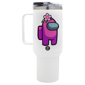 Among US girl, Mega Tumbler με καπάκι, διπλού τοιχώματος (θερμό) 1,2L