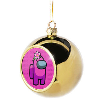 Among US girl, Golden Christmas tree ball ornament 8cm