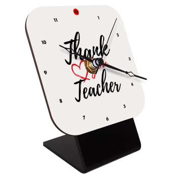 Thank you teacher, Quartz Wooden table clock with hands (10cm)