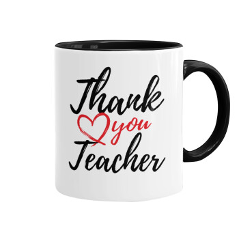 Thank you teacher, Mug colored black, ceramic, 330ml