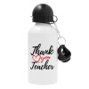 Metal water bottle, White, aluminum 500ml