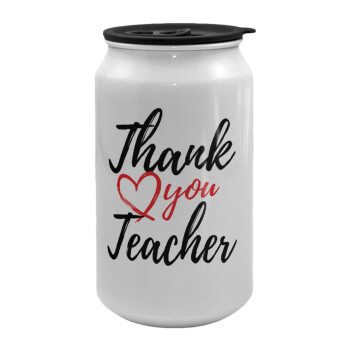 Thank you teacher, Κούπα ταξιδιού μεταλλική με καπάκι (tin-can) 500ml