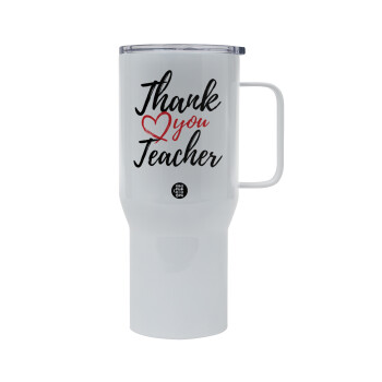 Thank you teacher, Tumbler με καπάκι, διπλού τοιχώματος (θερμό) 750L