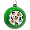 Green Christmas tree ornament bauble 8cm