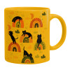 Ceramic coffee mug yellow, 330ml