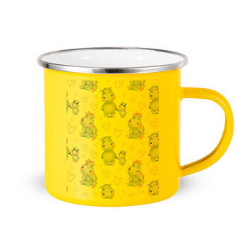 Hippo, Yellow Enamel Metallic Cup 360ml