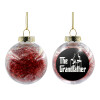 Transparent Christmas tree ball ornament with red filling 8cm