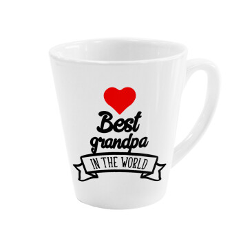 Best Grandpa in the world, Κούπα κωνική Latte Λευκή, κεραμική, 300ml