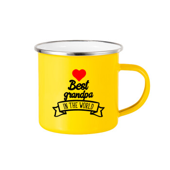 Best Grandpa in the world, Yellow Enamel Metallic Cup 360ml