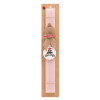 Easter Set, wooden keychain & scented flat Easter candle (30cm) (PINK)