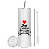 Eco friendly stainless steel tumbler 600ml, with metal straw & cleaning brush