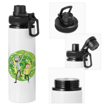 Rick and Morty, Metal water bottle with safety cap, aluminum 850ml