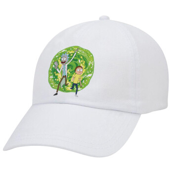 Rick and Morty, Καπέλο Ενηλίκων Baseball Λευκό 5-φύλλο (POLYESTER, ΕΝΗΛΙΚΩΝ, UNISEX, ONE SIZE)