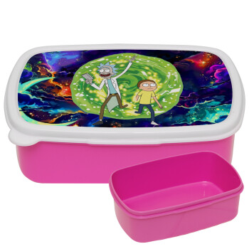 Rick and Morty, ΡΟΖ παιδικό δοχείο φαγητού (lunchbox) πλαστικό (BPA-FREE) Lunch Βox M18 x Π13 x Υ6cm