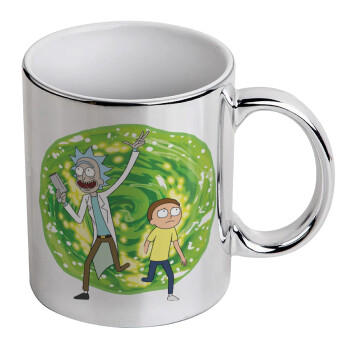 Rick and Morty, Mug ceramic, silver mirror, 330ml