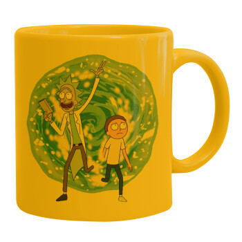 Rick and Morty, Κούπα, κεραμική κίτρινη, 330ml (1 τεμάχιο)