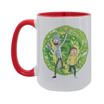 Rick and Morty, Κούπα Mega 15oz, κεραμική Κόκκινη, 450ml