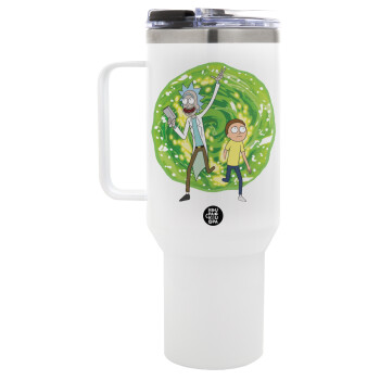 Rick and Morty, Mega Tumbler με καπάκι, διπλού τοιχώματος (θερμό) 1,2L