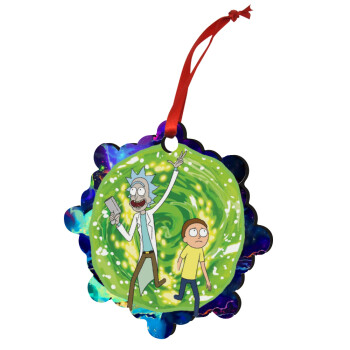 Rick and Morty, Christmas ornament snowflake wooden 7.5cm