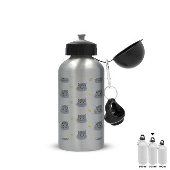 Hippo, Metallic water jug, Silver, aluminum 500ml