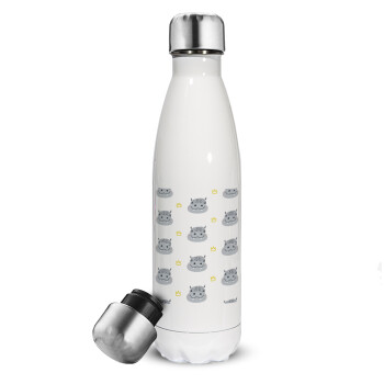 Hippo, Metal mug thermos White (Stainless steel), double wall, 500ml