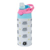 Children's hot water bottle, stainless steel, with safety straw, Pink/BlueCiel (360ml) BPA FREE