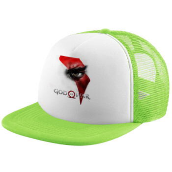 God of war Stratos, Adult Soft Trucker Hat with Mesh GREEN/WHITE (POLYESTER, ADULT, ONE SIZE)