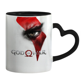 God of war Stratos, Κούπα καρδιά χερούλι μαύρη, κεραμική, 330ml